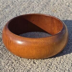 Milo Hawaii Carved Wood Dome Bangle Bracelet
